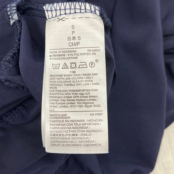 Gap Navy Blue Kimono Short Sleeve Split V-Neck One Piece Mid Calf Jumpsuit SM - Picture 4 of 9